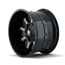 Load image into Gallery viewer, Mayhem WHEELS MAYHEM COMBAT 8105 GLOSS BLACK MILLED 18X9 8-165.1/8-170 -12MM 130.8MM - 8105-8976M - Mayhem