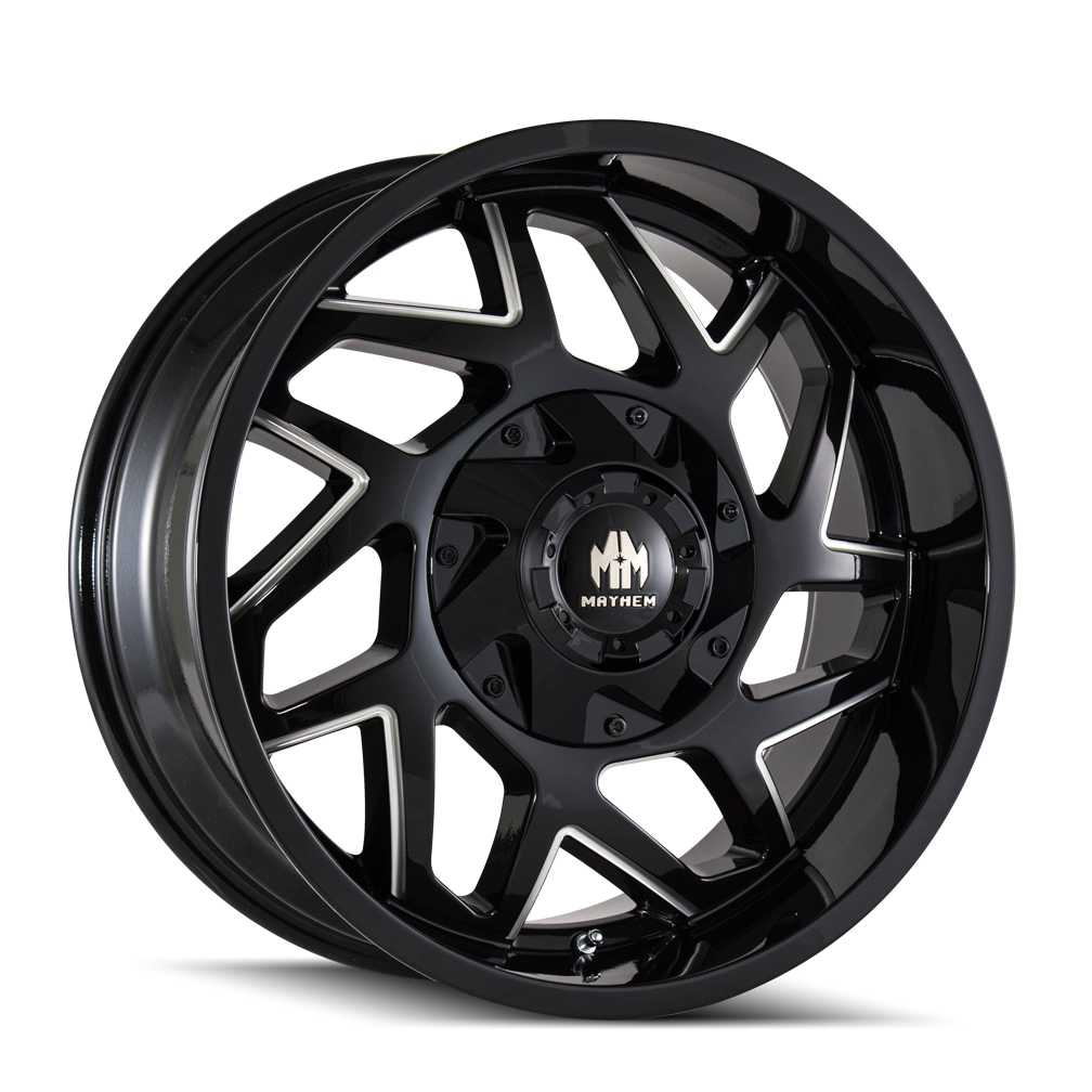 Mayhem WHEELS MAYHEM HATCHET 8106 GLOSS BLACK MILLED 20X9 8-165.1/8-170 0MM 130.8MM - 8106-2976BM - Mayhem