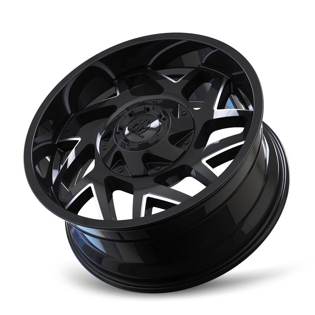 Mayhem WHEELS MAYHEM HATCHET 8106 GLOSS BLACK MILLED 20X9 8-165.1/8-170 18MM 130.8MM - 8106-2976BM18 - Mayhem