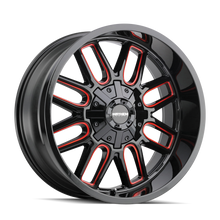Load image into Gallery viewer, Mayhem WHEELS MAYHEM COGENT 8107 GLOSS BLACK MILLED PRISM RED 22X10 6-135/6-139.7 -19MM 106MM - 8107-22137BTR - Mayhem