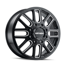 Load image into Gallery viewer, Mayhem WHEELS MAYHEM COGENT DUALLY (8107) GLOSS BLACK MILLED 22X8.25 FRONT 8-200 115MM 142MM - 8107D-22877BMF115 - Mayhem