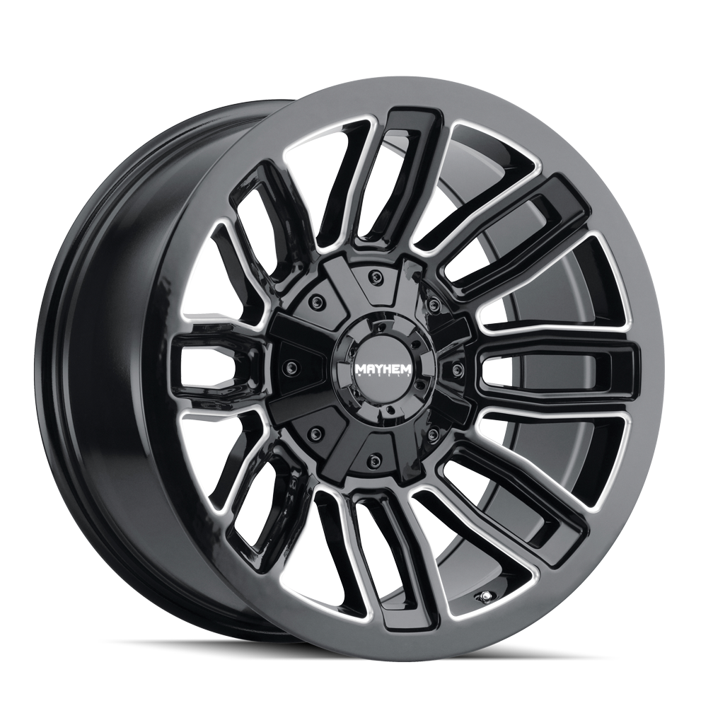 Mayhem WHEELS MAYHEM DECOY 8108 GLOSS BLACK MILLED 20X9 6-135/6-139.7 -5MM 106MM - 8108-2937BM-5 - Mayhem