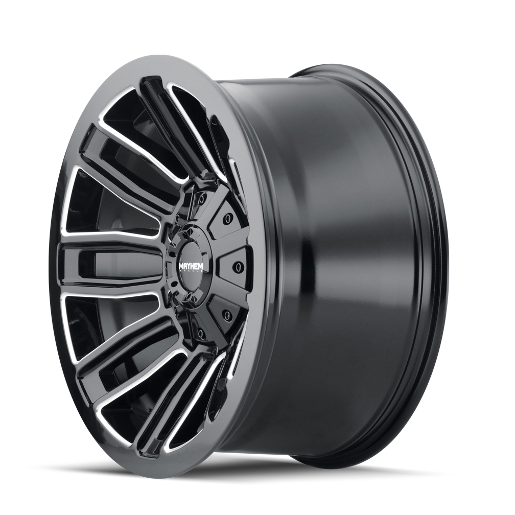Mayhem WHEELS MAYHEM DECOY 8108 GLOSS BLACK MILLED 20X9 6-135/6-139.7 18MM 106MM - 8108-2937BM18 - Mayhem