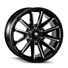Load image into Gallery viewer, Mayhem WHEELS MAYHEM CROSSFIRE 8109 GLOSS BLACK MILLED 22X9.5 5-150 25MM 110MM - 8109-22950BM25 - Mayhem
