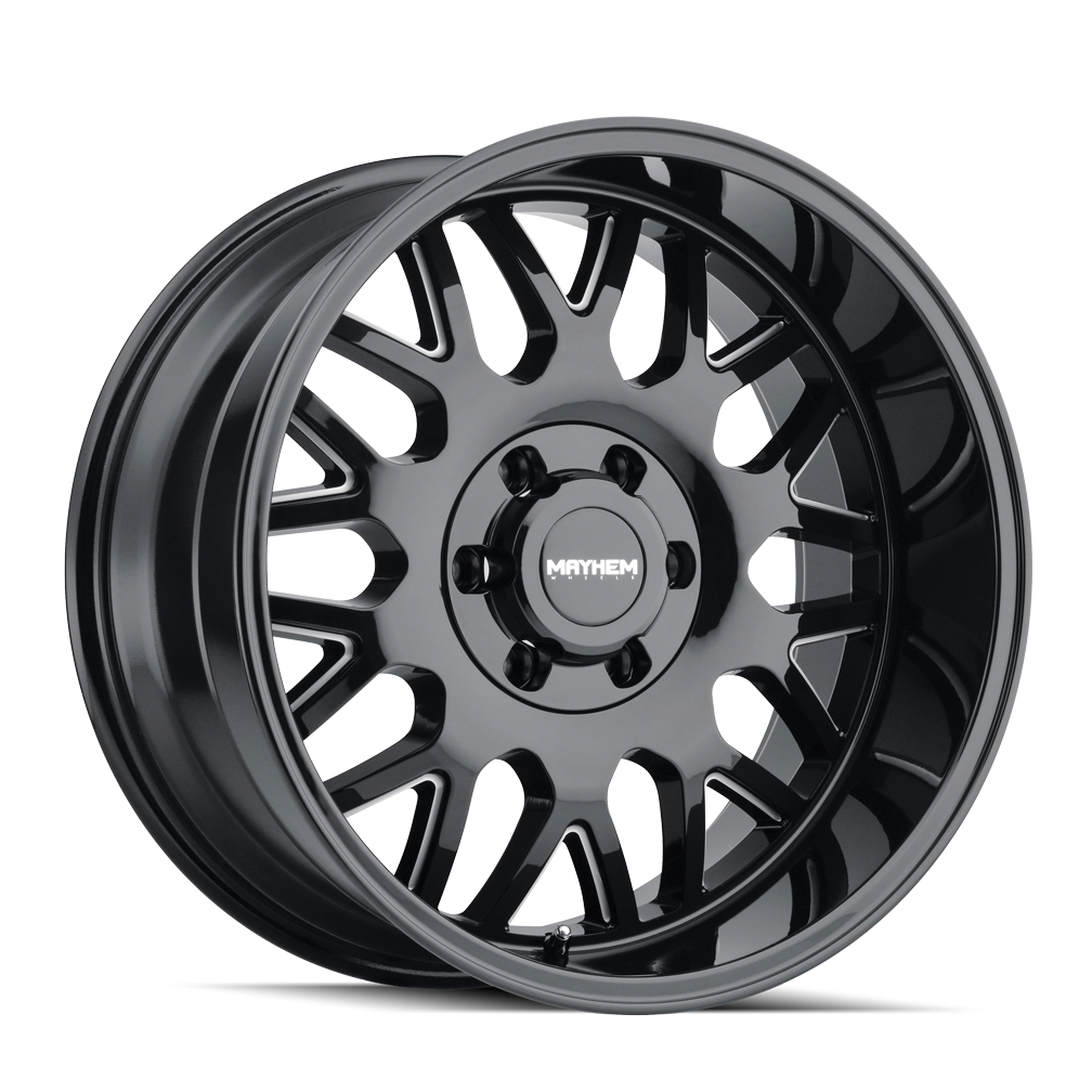 Mayhem WHEELS MAYHEM TRIPWIRE 8110 GLOSS BLACK MILLED 20X10 8-170 -19MM 130.8MM - 8110-2170BM - Mayhem
