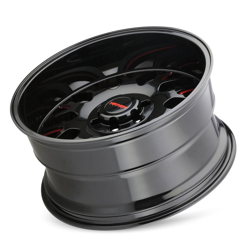 Mayhem WHEELS MAYHEM TRIPWIRE 8110 GLOSS BLACK MILLED PRISM RED 20X9 8-170 0MM 130.8MM - 8110-2970BTR - Mayhem