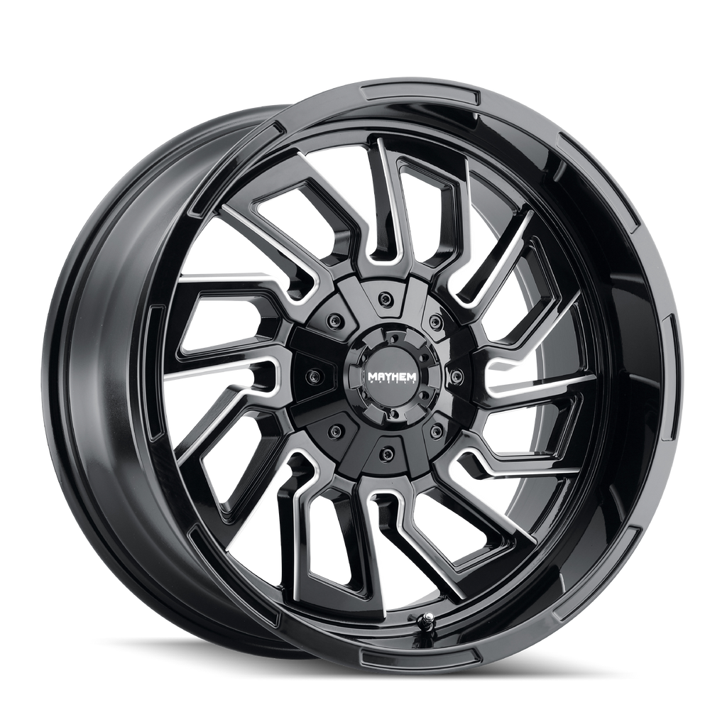 Mayhem WHEELS MAYHEM FLYWHEEL 8111 GLOSS BLACK MILLED 22X10 8-170 -19MM 125.2MM - 8111-22170BM - Mayhem