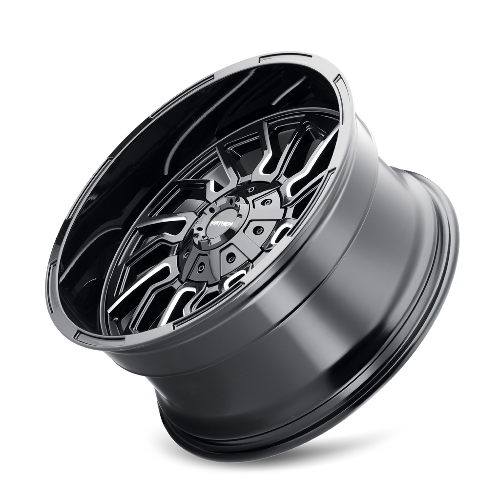 Mayhem WHEELS MAYHEM FLYWHEEL 8111 GLOSS BLACK MILLED 22X10 6-135/6-139.7 -19MM 106MM - 8111-22137BM - Mayhem