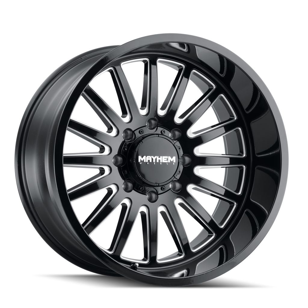 Mayhem WHEELS MAYHEM UTOPIA 8114 GLOSS BLACK MILLED 22X12 5-127 -44MM 71.5MM - 8114-22273BM - Mayhem