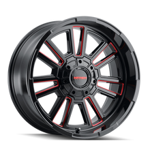 Load image into Gallery viewer, Mayhem WHEELS MAYHEM APOLLO 8115 GLOSS BLACK MILLED PRISM RED MILLED 20X9 6-135/6-139.7 18MM 106MM - 8115-2937BTR18 - Mayhem