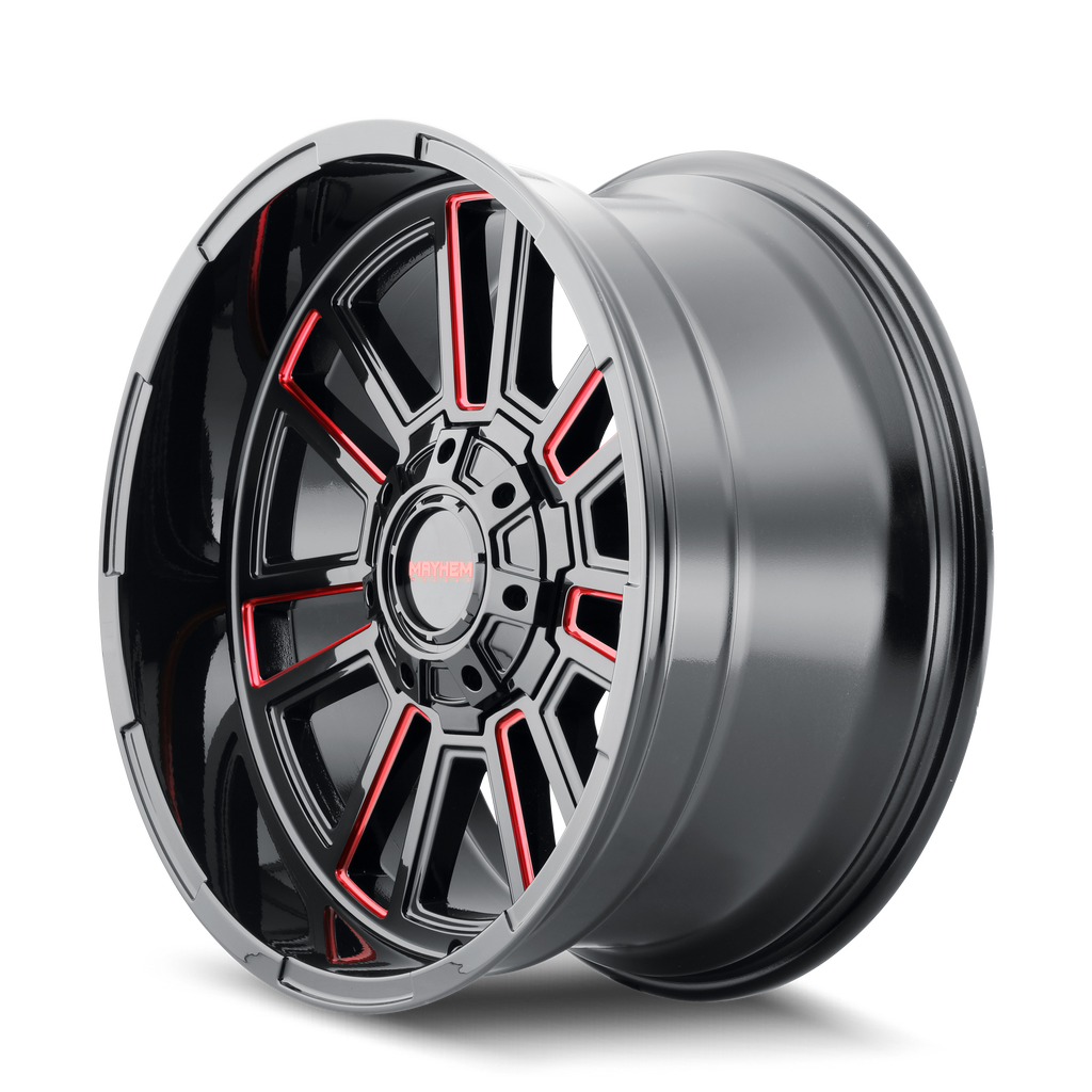 Mayhem WHEELS MAYHEM APOLLO 8115 GLOSS BLACK MILLED PRISM RED MILLED 20X9 6-135/6-139.7 0MM 106MM - 8115-2937BTR - Mayhem