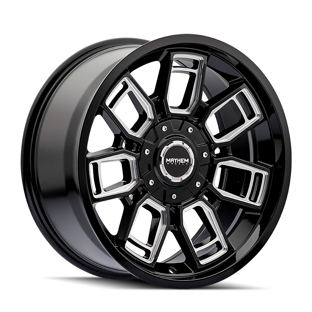 Mayhem WHEELS MAYHEM ORDINANCE 8118 GLOSS BLACK MILLED 20X9 5-127/5-139.7 0MM 87.1MM - 8118-2952BM - Mayhem