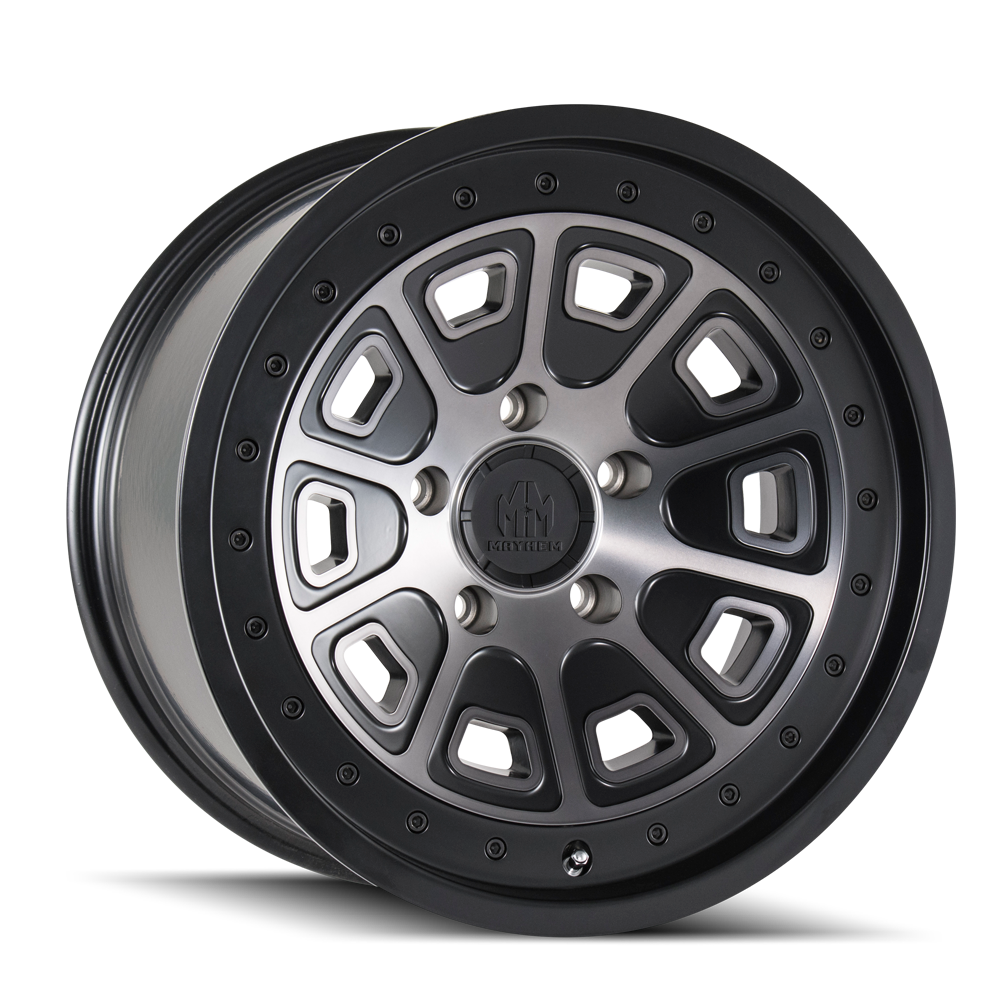Mayhem WHEELS MAYHEM FLAT IRON 8301 MATTE BLACK W/ DARK TINT 17X9 6-120 -12MM 66.9MM - 8301-7932TM - Mayhem