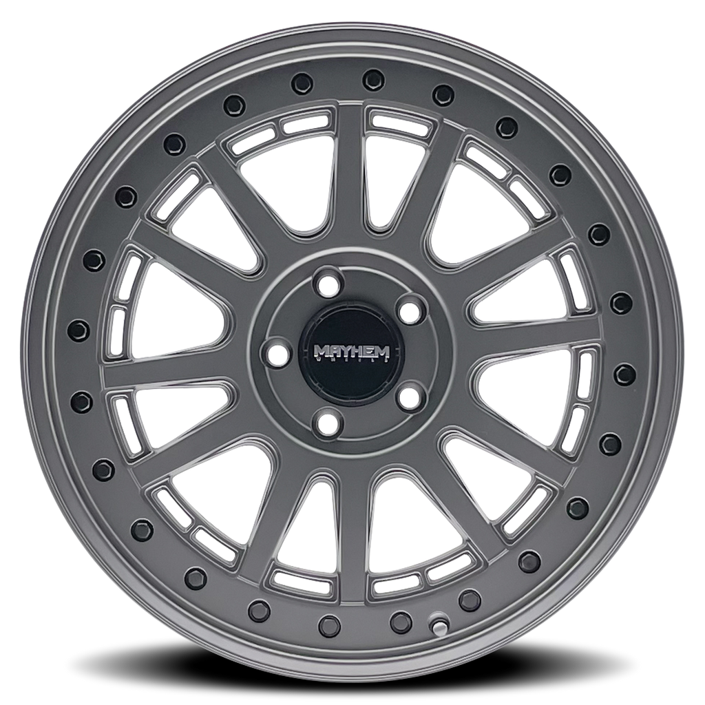 Mayhem WHEELS MAYHEM COMPASS 8305 MATTE GUNMETAL W/ BLK BOLT 17X9 6-135 -6MM 87.1MM - 8305-7936MGT - Mayhem