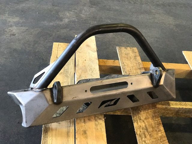 Jeep YJ TJ LJ Front Bumper W/Bull Bar Bare Steel Motobilt