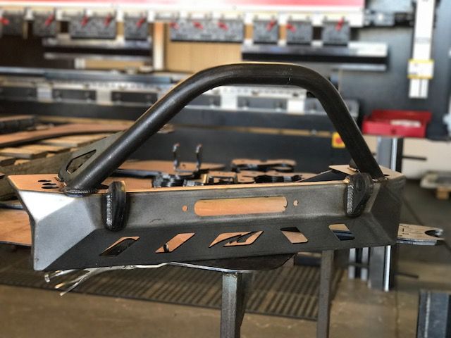 Jeep YJ TJ LJ Front Bumper W/Bull Bar Bare Steel Motobilt