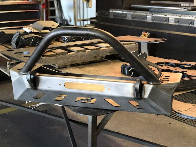 Jeep YJ TJ LJ Front Bumper W/Bull Bar Bare Steel Motobilt