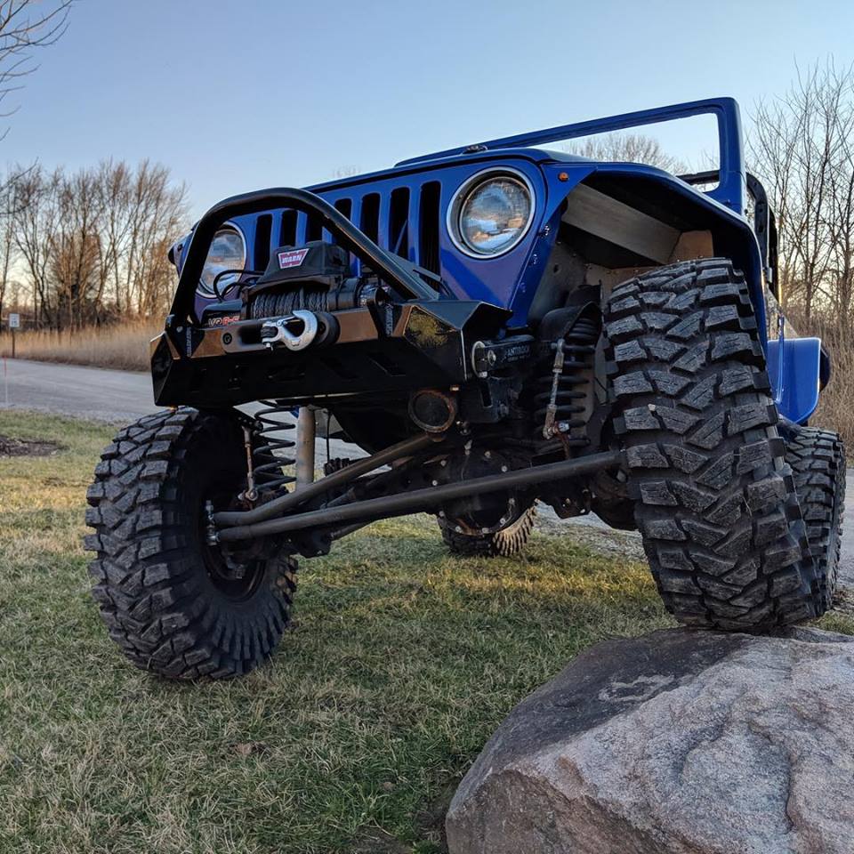 Jeep YJ TJ LJ Front Bumper W/Bull Bar Bare Steel Motobilt