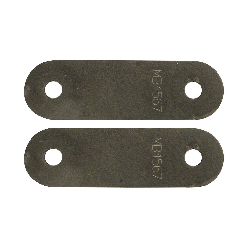 Universal 4 Inch Straight Leaf Spring Shackles With 2 Holes Bare Steel Motobilt