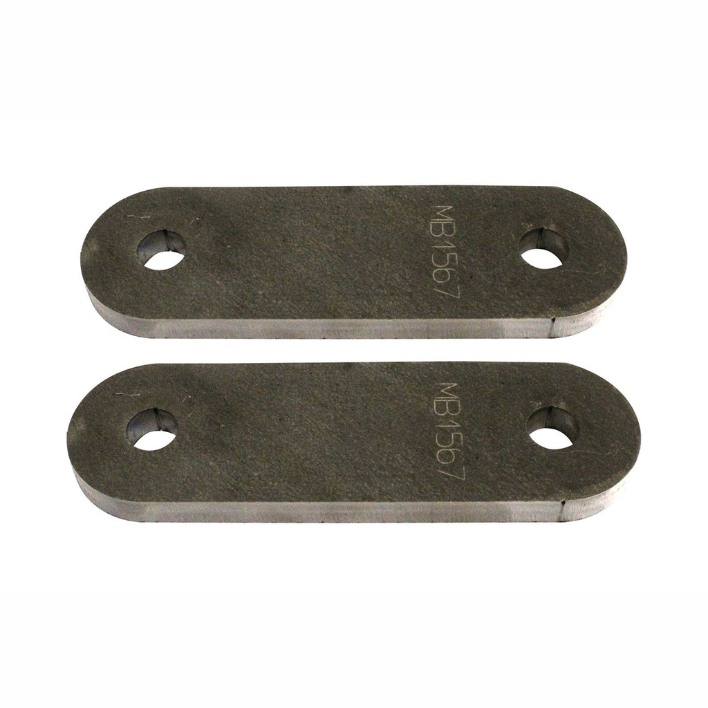 Universal 4 Inch Straight Leaf Spring Shackles With 2 Holes Bare Steel Motobilt