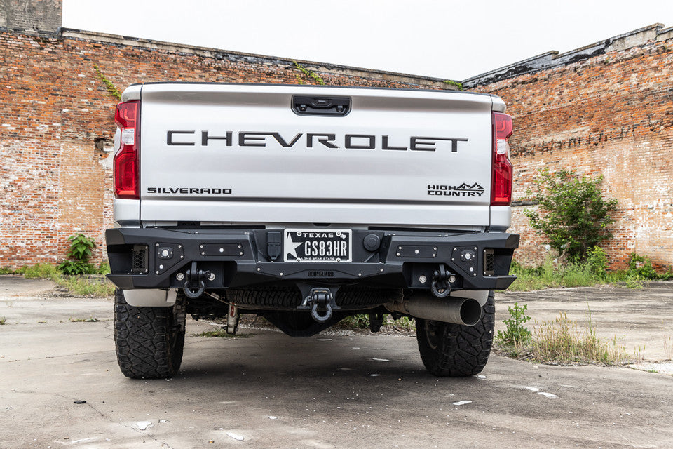 Freedom Rear Bumper For 2020-2026 Silverado/Sierra 2500/3500 HD Sensor Cutouts Texture Black Powdercoat Bodyguard Bumpers
