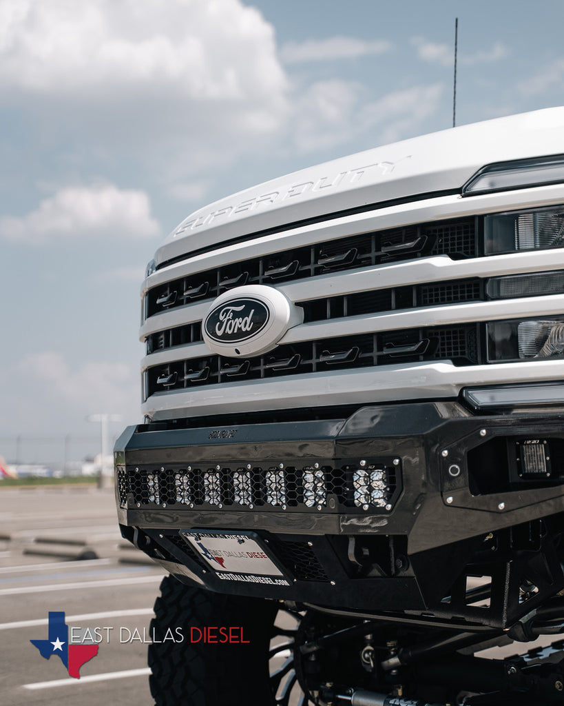 Freedom Front Bumper Base For 2023-2026 Ford F250/F350 Superduty Non-winch Sensor Cutouts Texture Black Powdercoat Bodyguard Bumpers