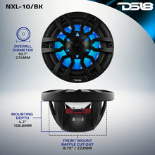 Load image into Gallery viewer, NXL 10" 2-Way Coaxial Marine Speaker with LED RGB Lights | 200W RMS 4-Ohm