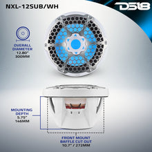 Load image into Gallery viewer, NXL 12" Marine Subwoofer with LED RGB Lights 350 Watts Rms SVC 4-Ohm