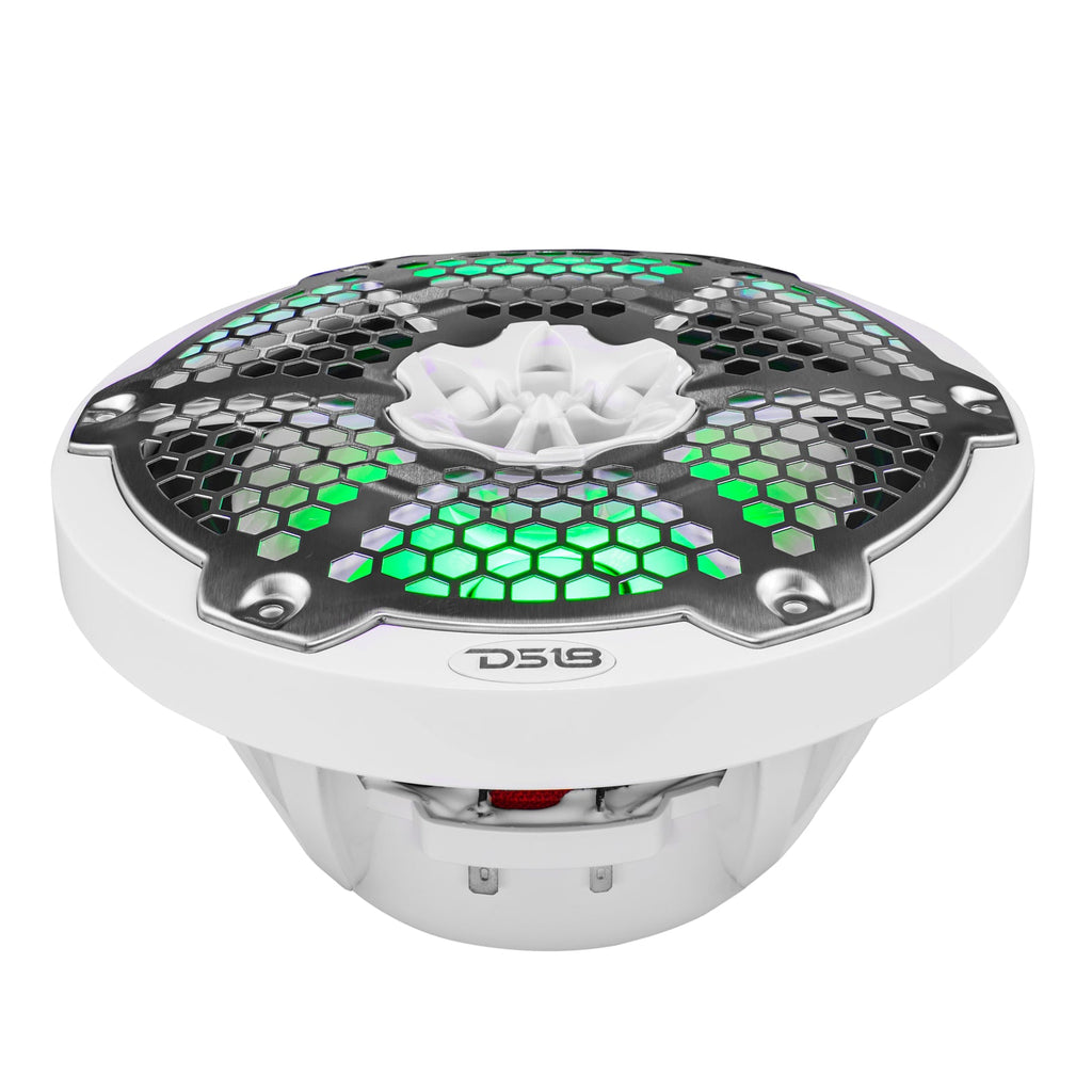 NXL 8" 2-Way Coaxial Marine Speaker With LED RGB Lights 125 Watts Rms 4-Ohm