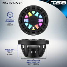 Load image into Gallery viewer, NXL 7.7” 2-Way Coaxial Marine Speaker with Bullet Tweeter, Digital LED Lights &amp; White Deck LED | 175W RMS 4-Ohm