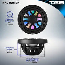 Load image into Gallery viewer, NXL 8" 2-Way Coaxial Marine Speaker with Bullet Tweeter and Digital Led Lights | 175W RMS 4-Ohm