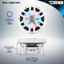 Load image into Gallery viewer, NXL 8" 2-Way Coaxial Marine Speaker with Bullet Tweeter and Digital Led Lights | 175W RMS 4-Ohm