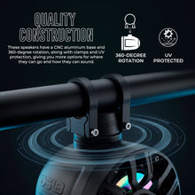 Load image into Gallery viewer, 8" NXL-iQ Marine Short Tower Coaxial Speakers with Digital LED Lights, 175W RMS, 350W Max, 4-Ohm