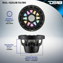Load image into Gallery viewer, 10” Marine Subwoofer with Hybrid Magnet Motor, Removable Grille and Digital LED Lights - 500W RMS 4-Ohm