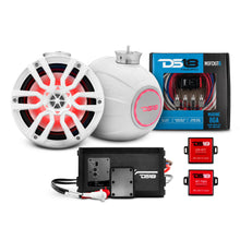 Load image into Gallery viewer, 8" Compact Speaker Tower with Marine Amplifier, Installation Kit, and RGB LED Lights - Perfect Package for Jet Ski