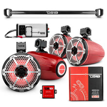 Load image into Gallery viewer, BRO-TUBE 4x 8" Marine Towers Speakers with RGB LED Lights, 4-Channel Marine Amplifier and AMPKIT for Ford Bronco 6th Gen