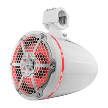 Load image into Gallery viewer, NXL 8" Neodymium Marine and Powersports Towers with Built-in Passive Radiator, 1" Driver and LED RGB Lights 180 Watts Rms -White