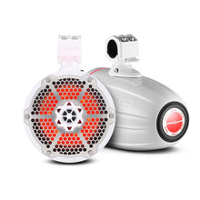 Load image into Gallery viewer, NXL 8" Neodymium Marine and Powersports Towers with Built-in Passive Radiator, 1" Driver and LED RGB Lights 180 Watts Rms -White