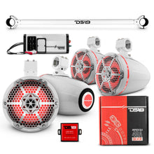 Load image into Gallery viewer, JK-TUBE 4x 8" Marine Towers Speakers with RGB LED Lights, 4-Channel Marine Amplifier and AMPKIT for Jeep JK/JKU
