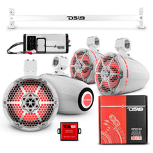 Load image into Gallery viewer, JL-TUBE 4x 8" Marine Towers Speakers with RGB LED Lights, 4-Channel Marine Amplifier and AMPKIT for Jeep JL