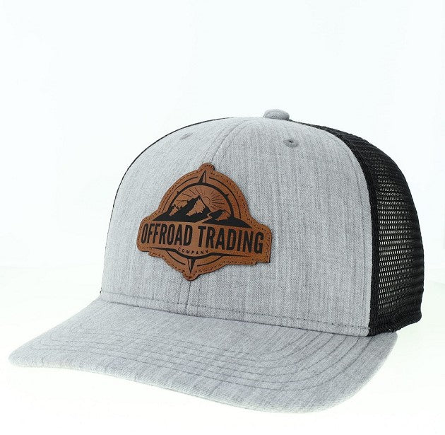 Gray and black trucker cap with 'Offroad Trading' logo on a white background