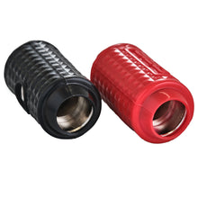 Load image into Gallery viewer, 1/0-GA to 1/4-GA Amp Input Reducers with Offset Stub and Silicone Cover - BLACK/RED