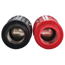 Load image into Gallery viewer, 1/0-GA to 1/4-GA Amp Input Reducers with Offset Stub and Silicone Cover - BLACK/RED