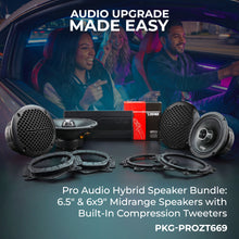 Load image into Gallery viewer, Pro Audio Hybrid Speaker Bundle: 6.5" &amp; 6x9" Midrange Speakers with Built-In Compression Tweeters