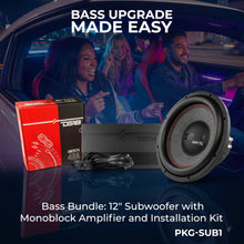 Load image into Gallery viewer, Bass Bundle: 12" Subwoofer with Monoblock Amplifier and Installation Kit