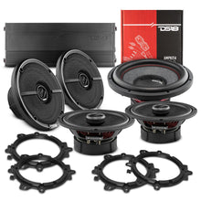 Load image into Gallery viewer, Car Audio + Bass Bundle: 6.5" Coaxial Speakers and 12" Subwoofer with Amplifier and Installation Kit