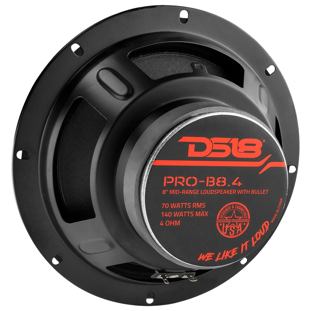 DS18 PRO-B8.4 8" Mid-Range Car Audio Loudspeaker with Bullet 140 Watts 4-Ohm