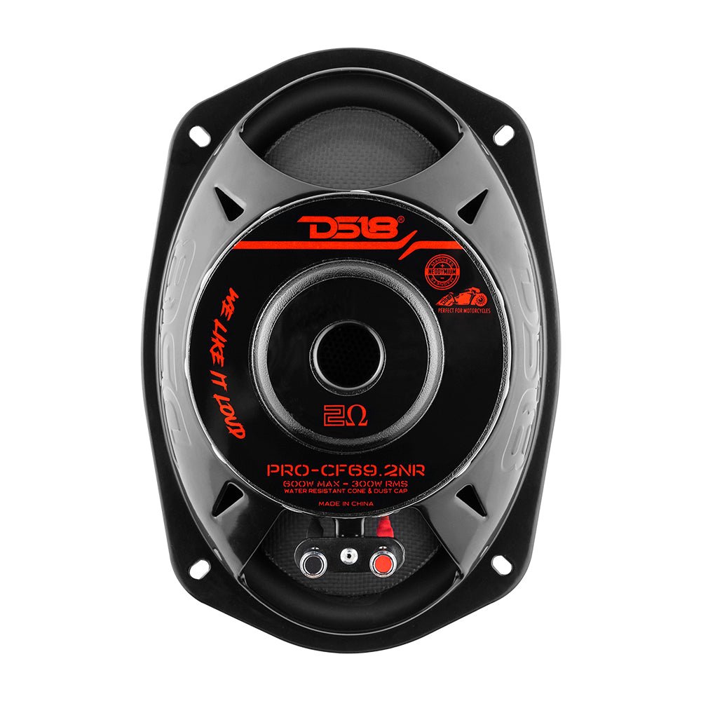 PRO 6x9" Mid-Bass Loudspeaker with Water-Resistant Carbon Fiber Cone & Neodymium Rings, 300W RMS, 2-Ohm