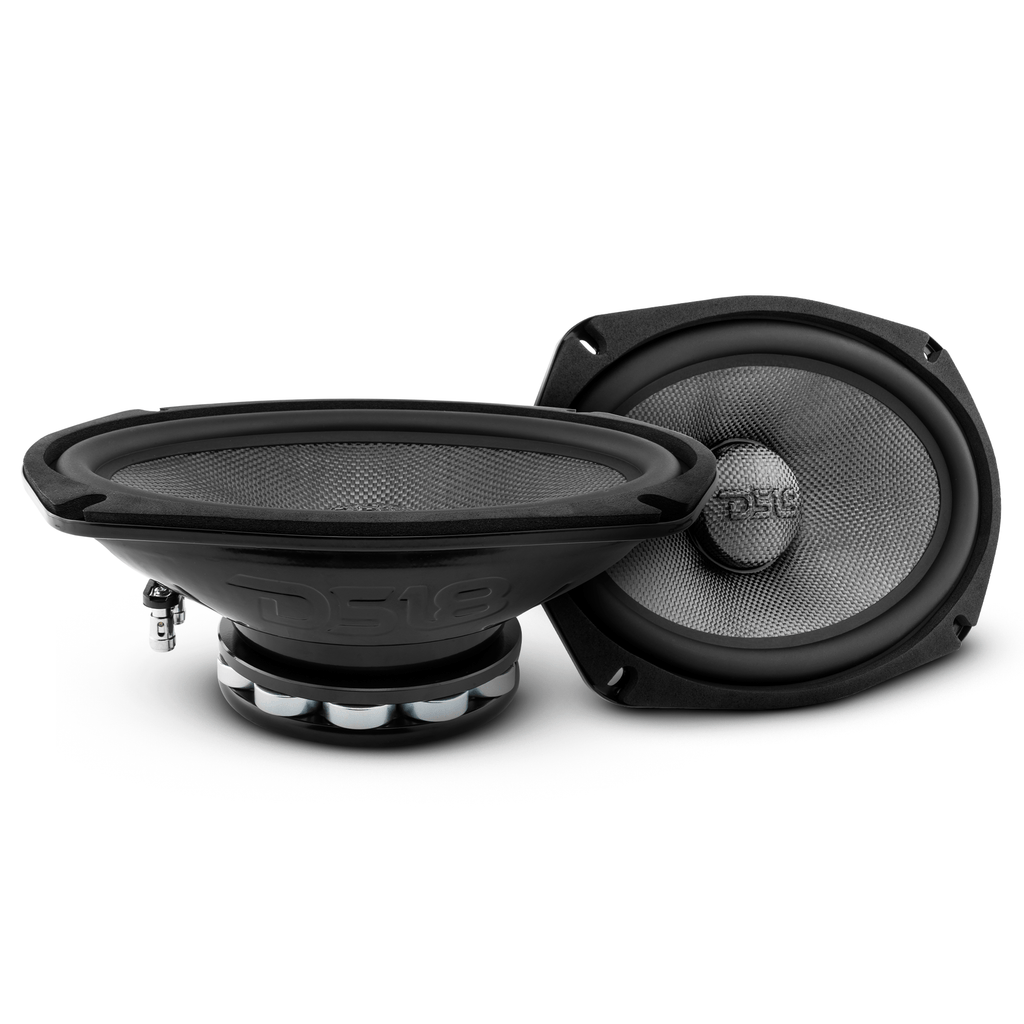 PRO 6x9" Mid-Bass Loudspeaker with Water-Resistant Carbon Fiber Cone & Neodymium Rings, 300W RMS, 2-Ohm