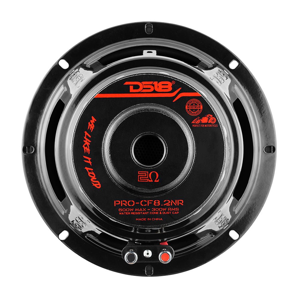 PRO 8" Mid-Bass Loudspeaker with Water-Resistant Carbon Fiber Cone & Neodymium Rings, 300W RMS, 2-Ohm